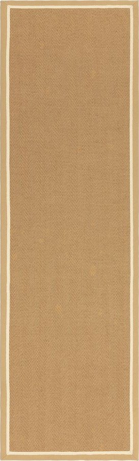 Oboustranný/ručně tkaný jutový běhoun v přírodní barvě 68x240 cm Bordo Herringbone Linen – Asiatic Carpets Asiatic Carpets