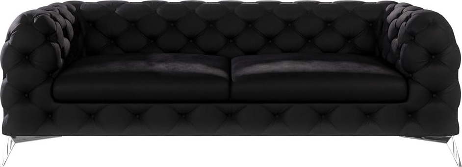 Černá sametová pohovka 225 cm Chelsea – Ropez Ropez