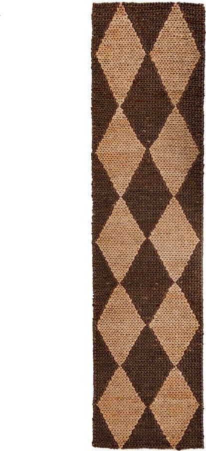Hnědý/v přírodní barvě ručně tkaný běhoun s příměsí juty 60x230 cm Effie Diamond – Flair Rugs Flair Rugs