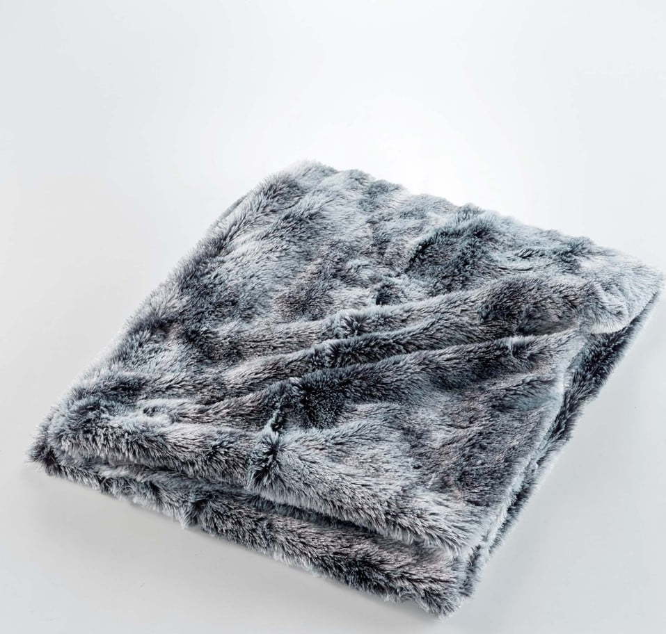 Šedá deka z umělé kožešiny 180x220 cm Antartic – douceur d'intérieur Douceur d intérieur