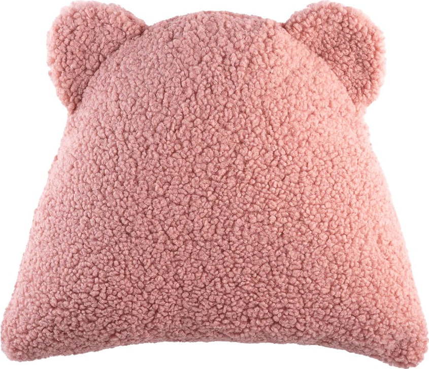 Růžový dětský pohovkový polštář z textilie bouclé Bear – Wigiwama Wigiwama