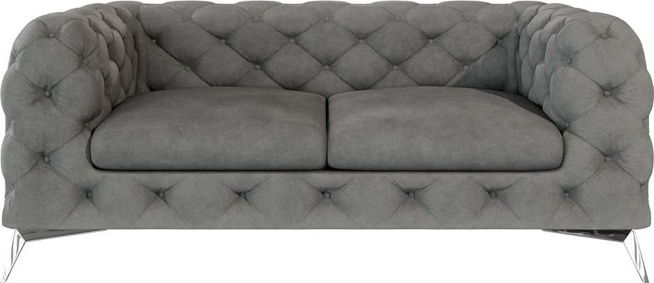 Šedá sametová pohovka 185 cm Chelsea – Ropez Ropez