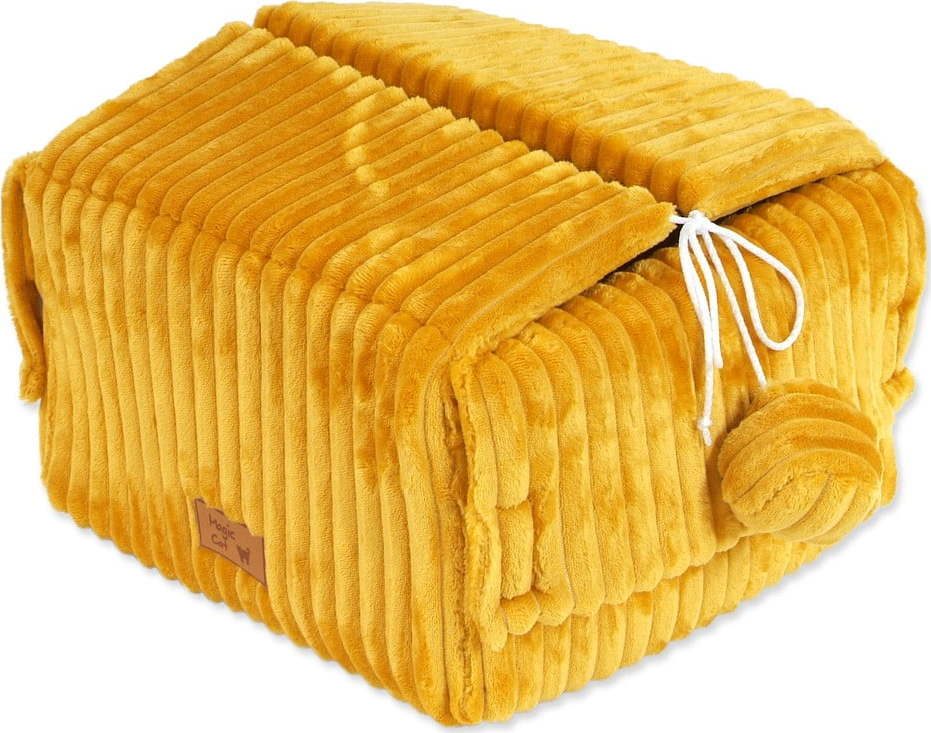 Kukaň pro kočku v hořčicové barvě 40x36 cm Magic Cat Stripe – Plaček Pet Products Plaček Pet Products