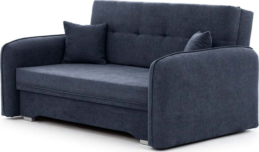 Tmavě modrá žinylková rozkládací/s úložným prostorem pohovka 155 cm Laine – ELTAP ELTAP