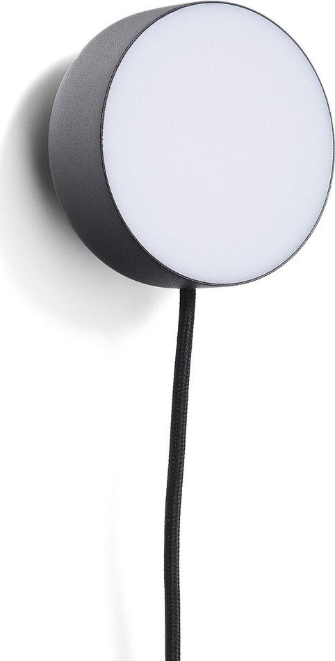 Černé kovové LED nástěnné svítidlo do zásuvky ø 8