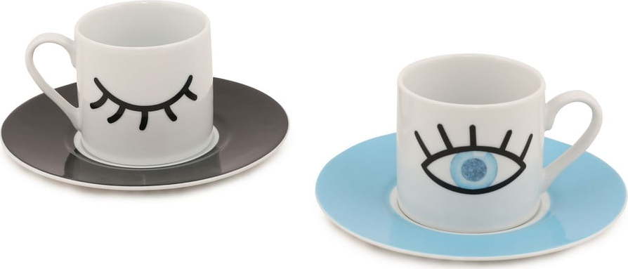 Sada 2 šálků s podšálky Kütahya Porselen Eyes