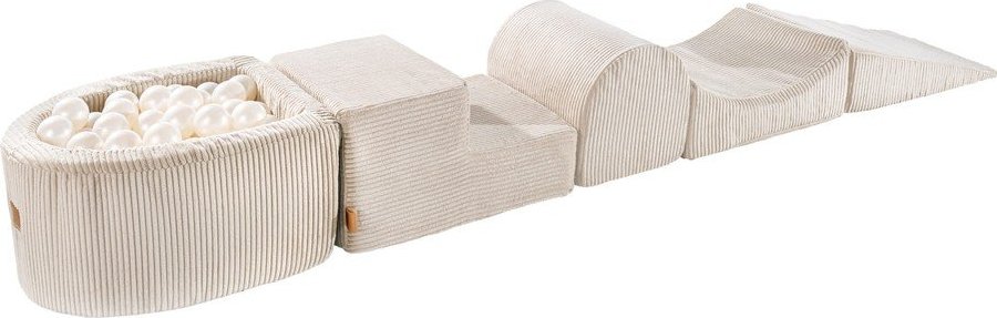 Krémové manšestrové pěnové hřiště 250x45x30 cm Montessori – Meowbaby MeowBaby