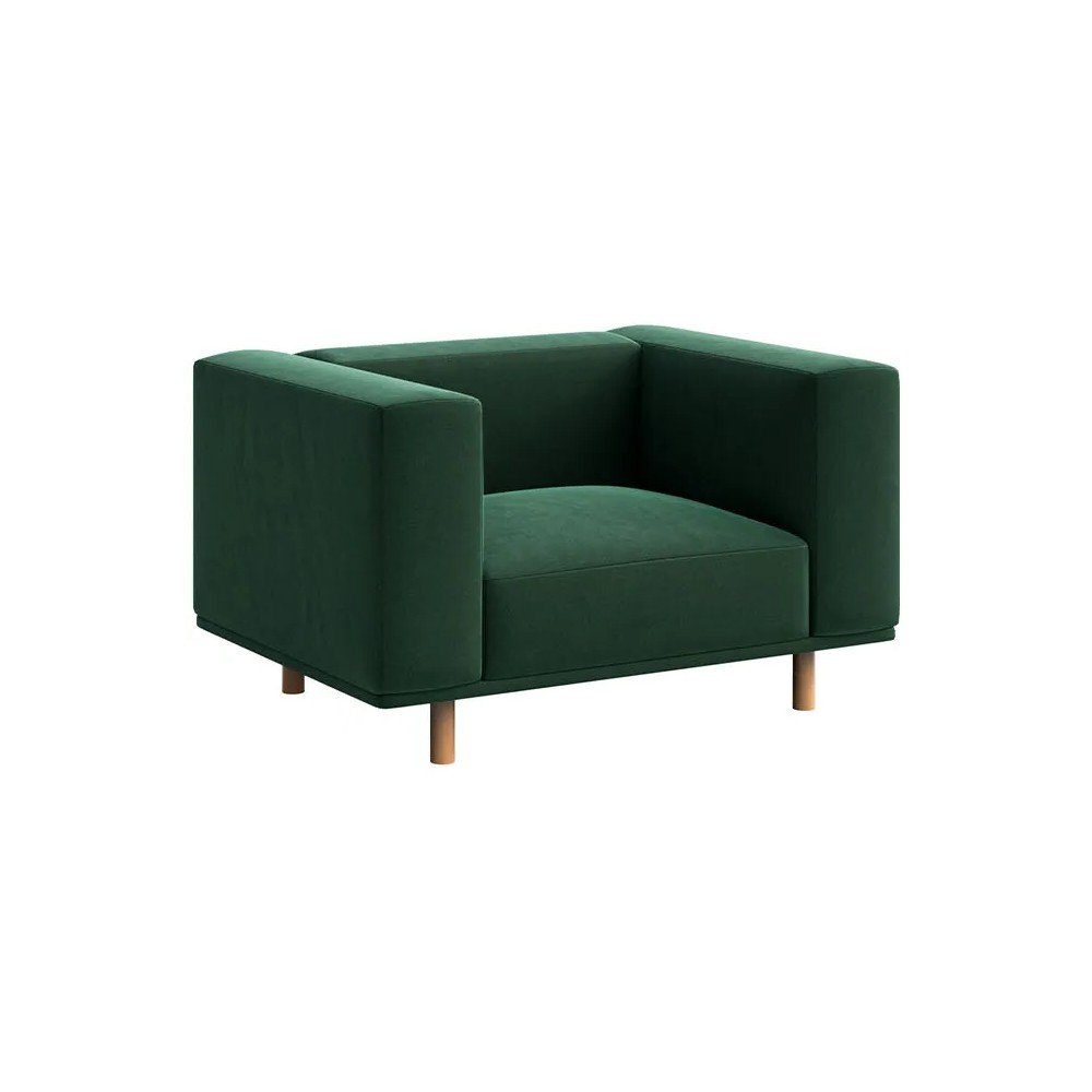 Tmavě zelené sametové relaxační křeslo Kukumo – Ame Yens Ame Yens