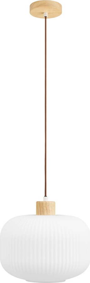 Bílé závěsné svítidlo se skleněným stínidlem ø 30 cm Argalo – House Nordic House Nordic