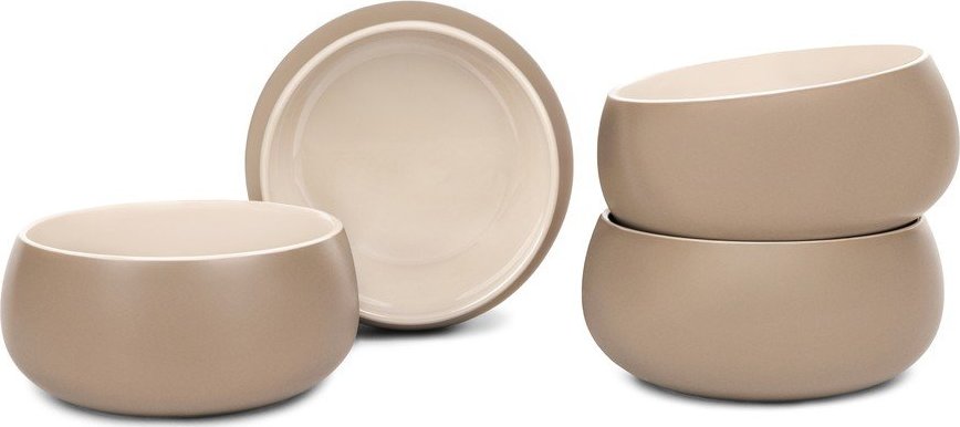 Béžové misky z kameniny v sadě 4 ks