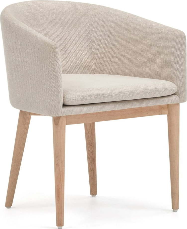 Krémové čalouněné jídelní křeslo s područkami Harlan – Kave Home Kave Home