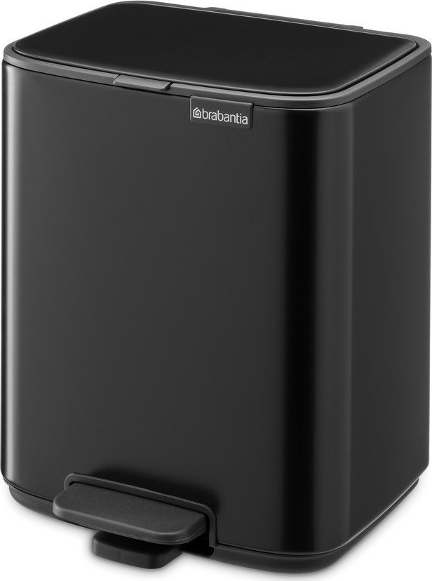 Matně černý nášlapný ocelový odpadkový koš 7 l Bo – Brabantia Brabantia