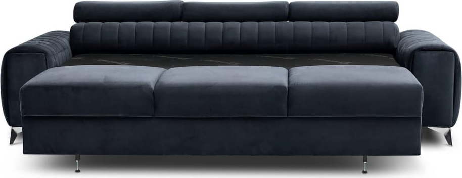 Antracitová sametová rozkládací pohovka 261 cm Laurence – ELTAP ELTAP