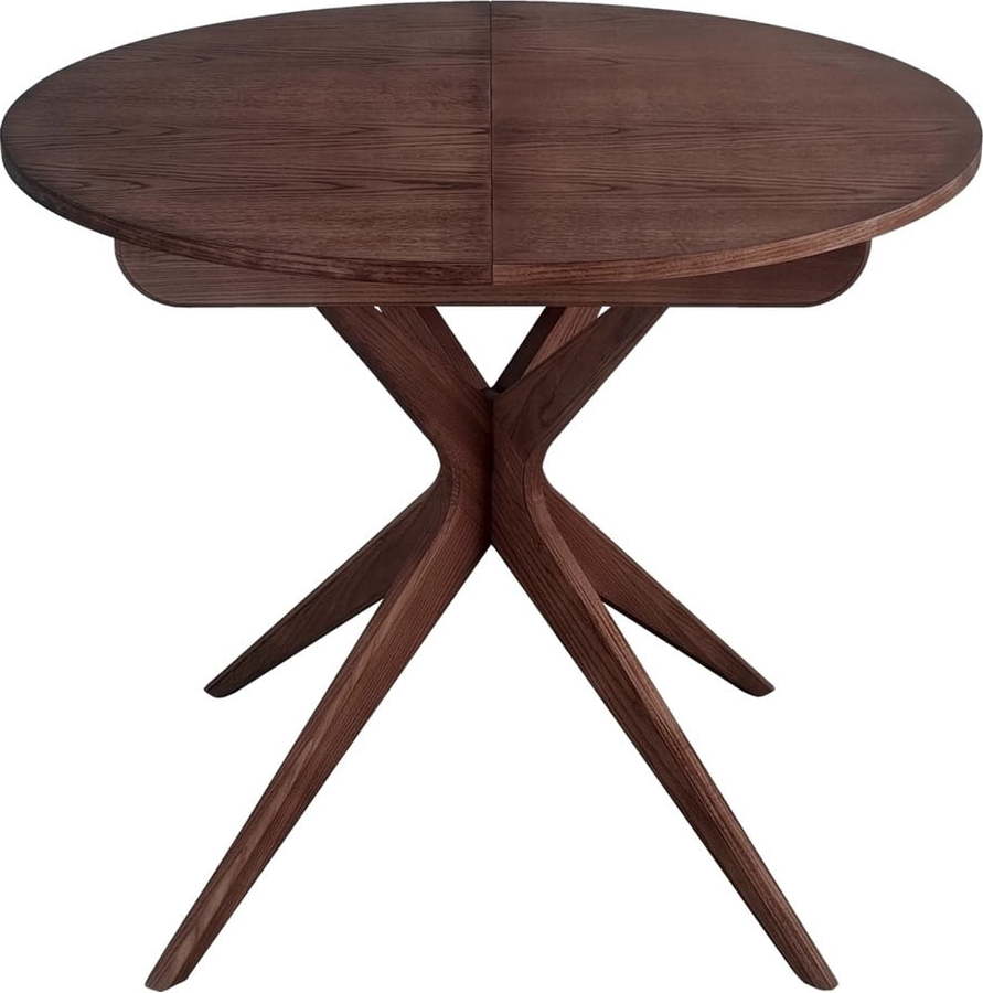 Kulatý rozkládací jídelní stůl s přídavnou deskou v dekoru ořechu ø 90 cm Jubi – Ragaba Ragaba