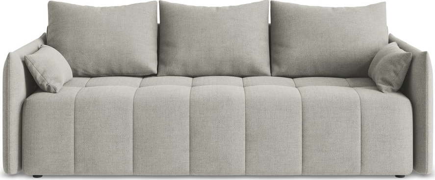 Světle šedá rozkládací/s úložným prostorem pohovka 225 cm Moku – Makamii Makamii