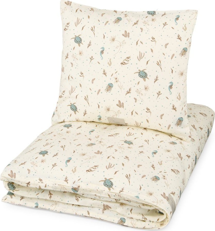 Světle žluté dětské povlečení do postýlky z Bio bavlny 70x100 cm Sea Garden – Cam Cam Copenhagen Cam Cam Copenhagen