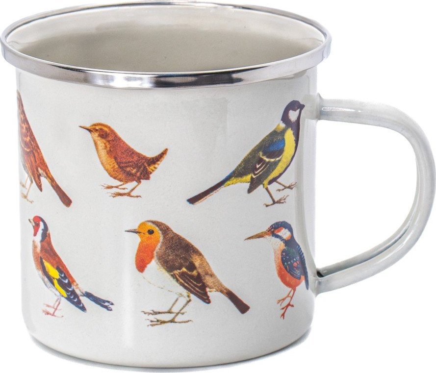 Bílý/hnědý hrnek 310 ml Vintage Birds – Sass & Belle Sass & Belle
