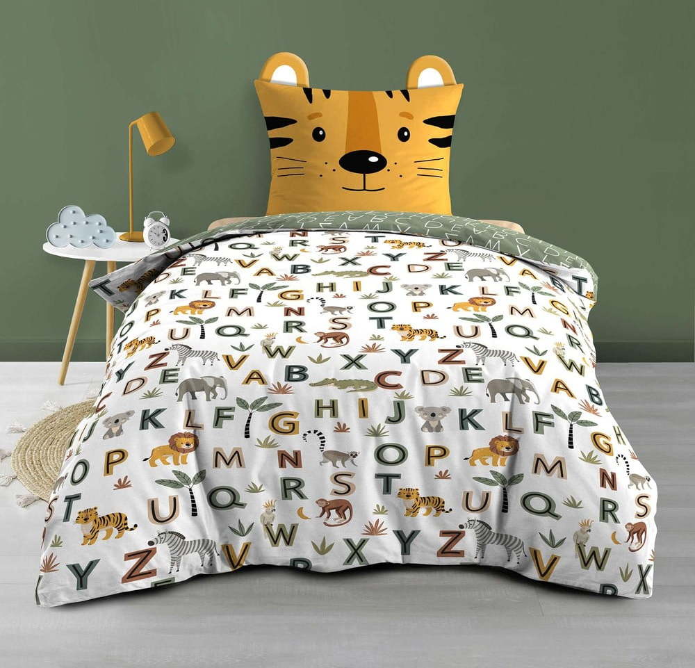 Bavlněné dětské povlečení na jednolůžko 140x200 cm Tigry – douceur d'intérieur Douceur d intérieur
