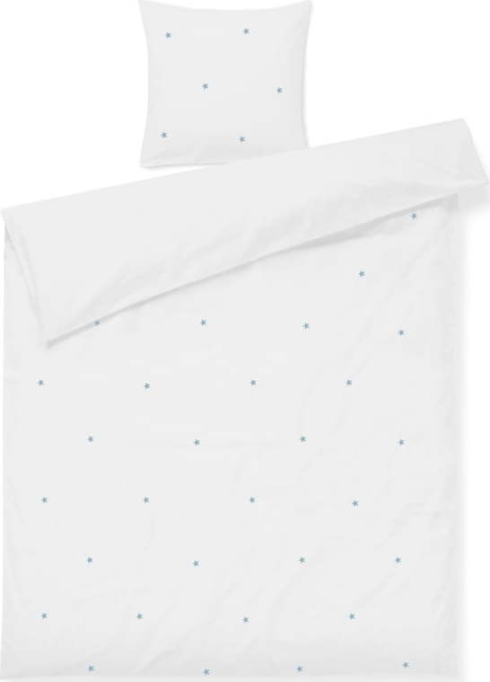Bílé povlečení na jednolůžko z bavlněného perkálu 140x200 cm Daisy – JUNA Juna