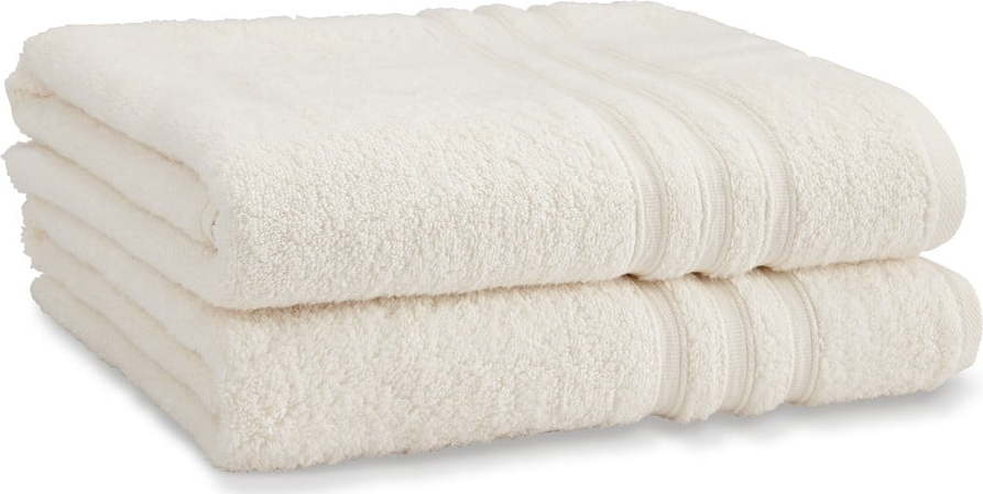 Krémové froté bavlněné osušky v sadě 2 ks 90x140 cm Zero Twist – Catherine Lansfield Catherine Lansfield