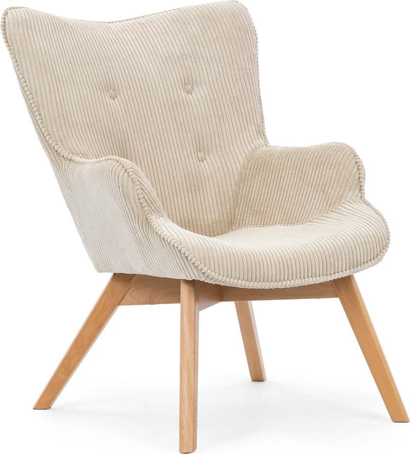 Béžové manšestrové křeslo Niko – Ropez Ropez