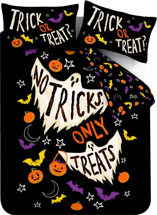 Černé povlečení na dvoulůžko 200x200 cm Halloween Trick or Treat – Catherine Lansfield Catherine Lansfield