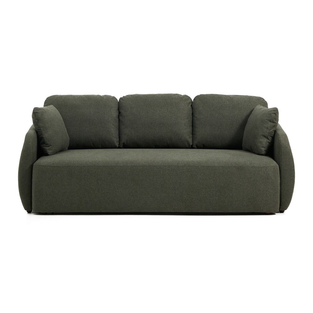 Tmavě zelená žinylková rozkládací pohovka 218 cm Laira – Kave Home Kave Home