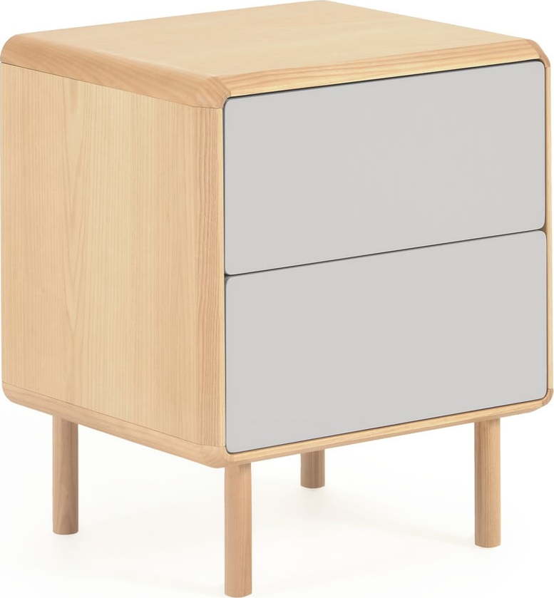 Šedý/v přírodní barvě noční stolek Anielle – Kave Home Kave Home