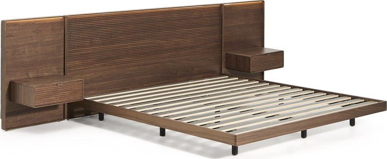 Hnědá dvoulůžková postel z březového dřeva s roštem 180x200 cm Norlen – Kave Home Kave Home