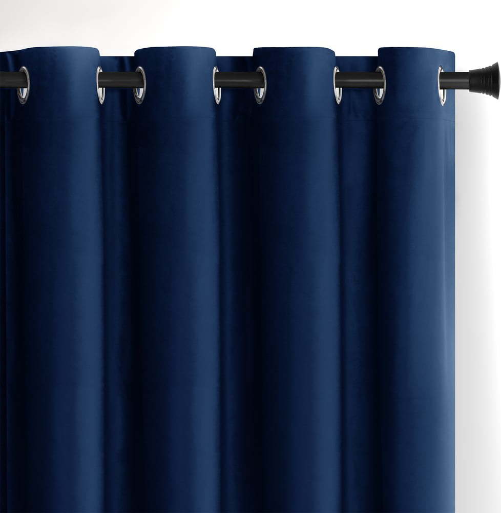 Tmavě modrý sametový dimout závěs 140x245 cm Eyelets – Restilo Restilo