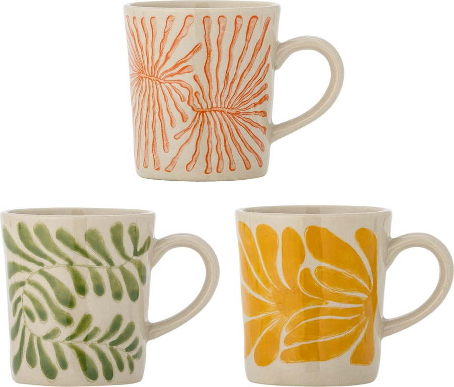 Šálky v sadě 3 ks na cappuccino z kameniny 205 ml Fauni – Bloomingville Bloomingville