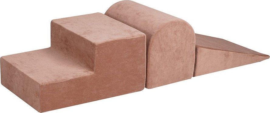 Béžové sametové pěnové hřiště 45x143x30 cm Montessori – Meowbaby MeowBaby