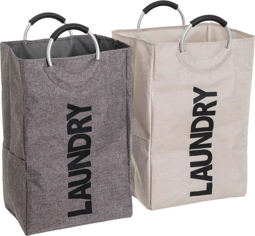 Šedo-béžové látkové koše na prádlo v sadě 2 ks – Casa Selección Casa Selección