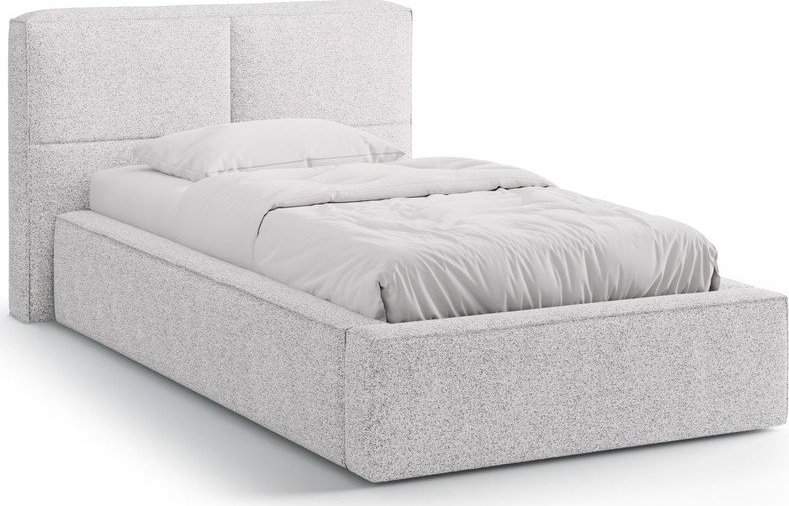 Světle šedá čalouněná jednolůžková postel s úložným prostorem s roštem 90x200 cm Darren – Micadoni Micadoni