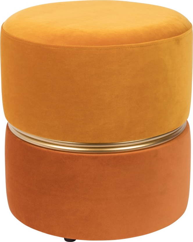 Oranžový sametový taburet Bubbly – White Label White Label