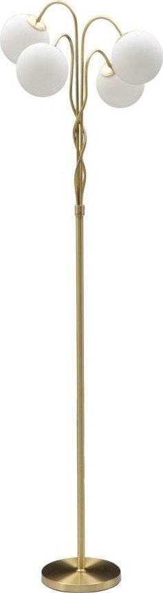 Bílá/ve zlaté barvě stojací lampa se skleněným stínidlem (výška 176 cm) Glamy – Mauro Ferretti Mauro Ferretti