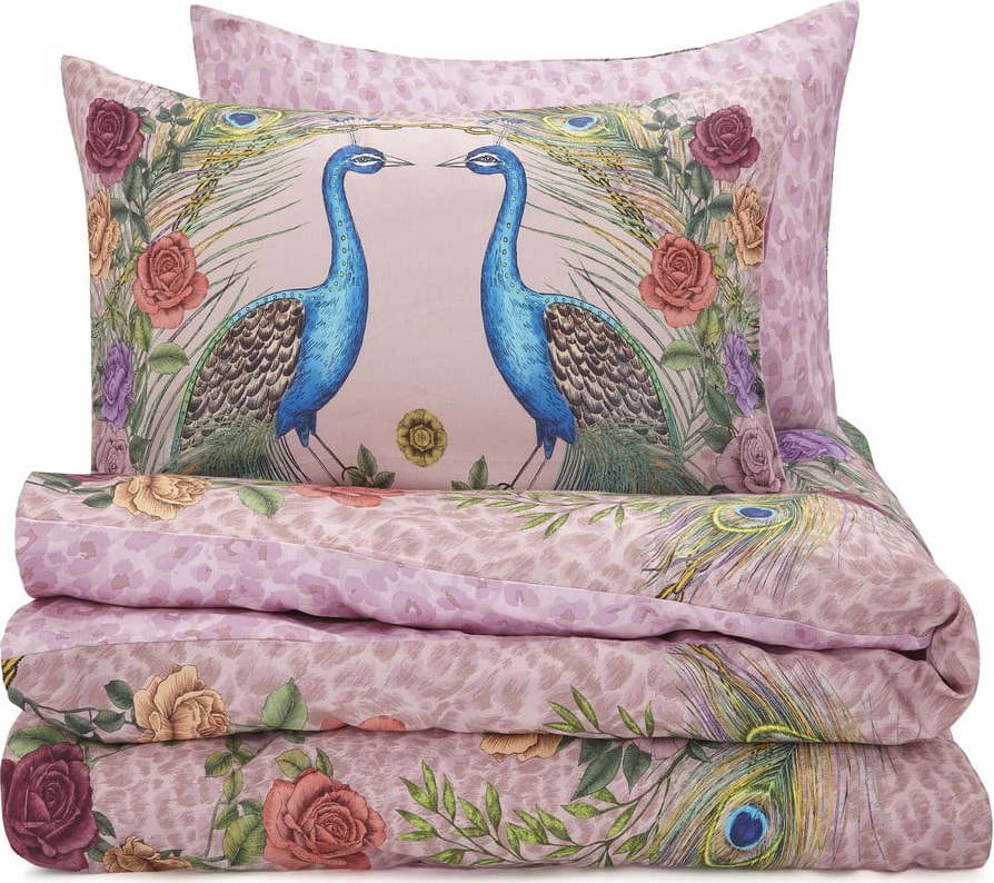 Růžové povlečení na dvoulůžko z bavlněného saténu 200x200 cm Xanadu Peacock – Matthew Williamson Matthew Williamson