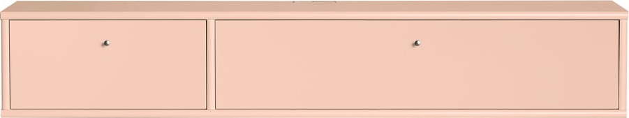 Světle růžový TV stolek 136x22x32