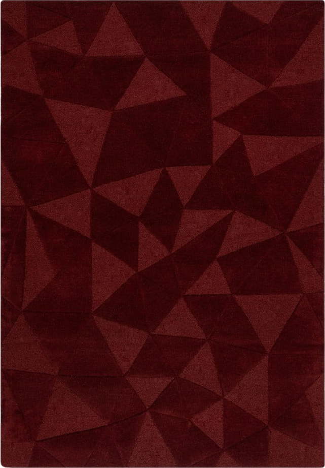 Vínový ručně tkaný vlněný koberec 160x230 cm Shard Red – Flair Rugs Flair Rugs