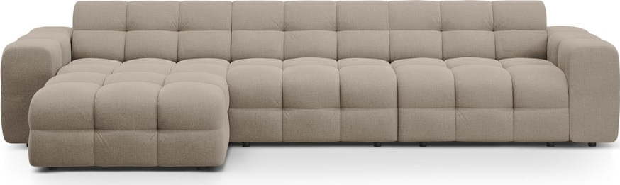 Hnědá rohová pohovka (levý roh/s lenoškou) Kendal – Micadoni Micadoni