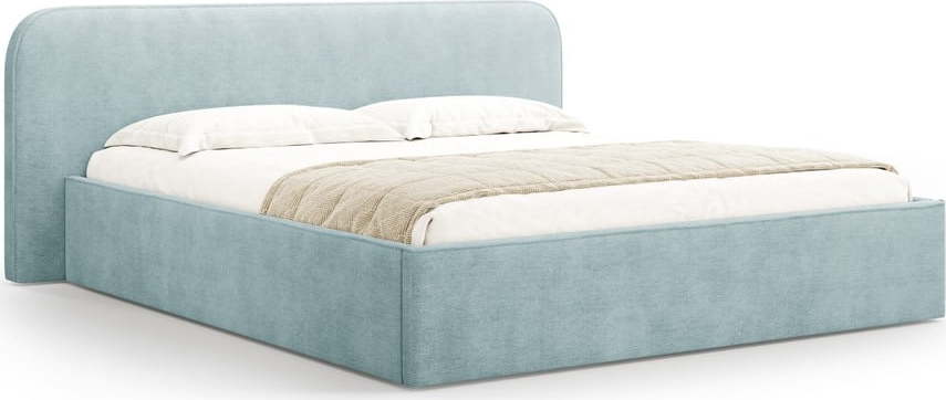 Čalouněná dvoulůžková postel s úložným prostorem s roštem 180x200 cm v mentolové barvě Elizabeth – Micadoni Micadoni