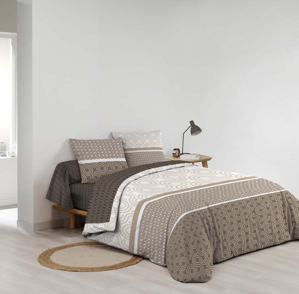 Hnědé bavlněné povlečení na dvoulůžko/prodloužené s prostěradlem/6dílné 240x220 cm Pacha – douceur d'intérieur Douceur d intérieur