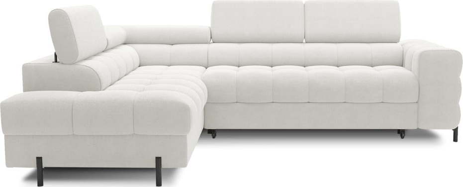 Krémová rozkládací/s úložným prostorem rohová pohovka z textilie bouclé (levý roh/do L) Ferucce – ELTAP ELTAP