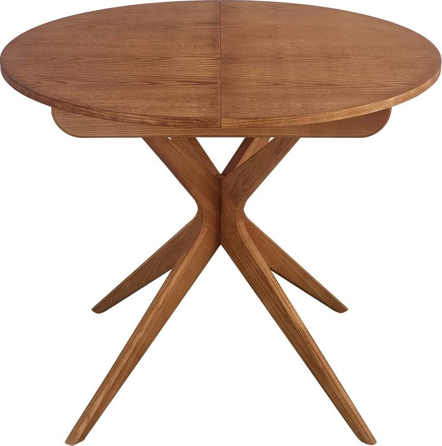 Kulatý rozkládací jídelní stůl s přídavnou deskou v dekoru dubu ø 90 cm Jubi – Ragaba Ragaba