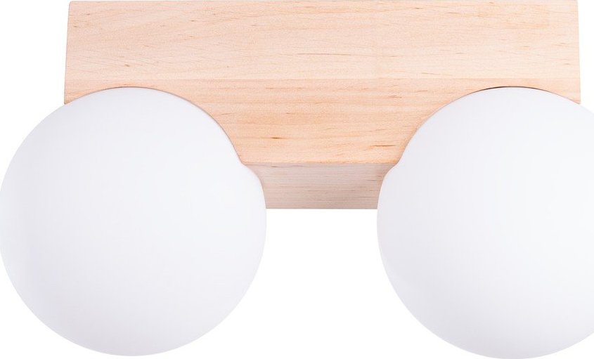 Bílé/v přírodní barvě stropní svítidlo se skleněným stínidlem ø 12 cm Solum – Sollux Sollux