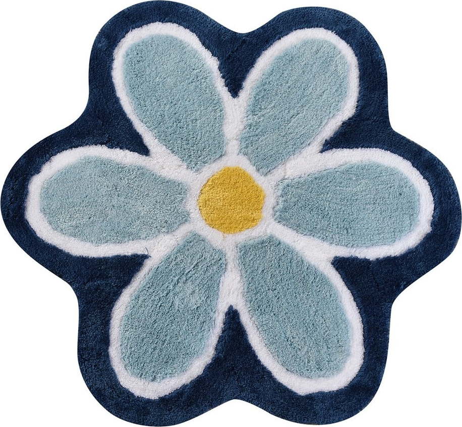 Modrá koupelnová předložka ø 90 cm Flower – Foutastic Foutastic