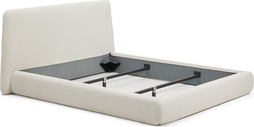 Béžová čalouněná dvoulůžková postel bez roštu 160x200 cm Martina – Kave Home Kave Home