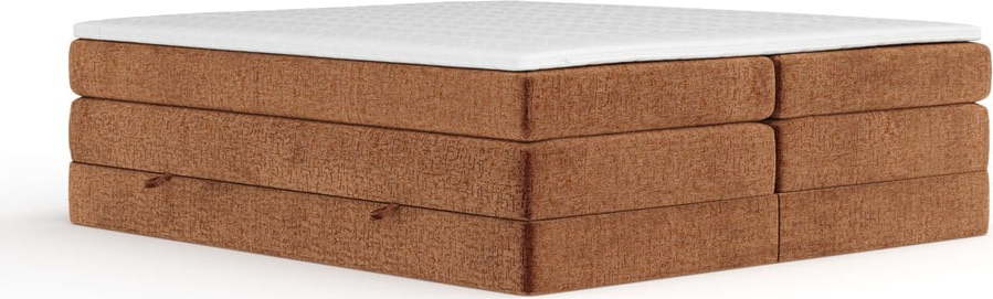 Oranžová boxspring postel s úložným prostorem/bez čela 140x200 cm Juniper – Maison de Rêve Maison de Reve