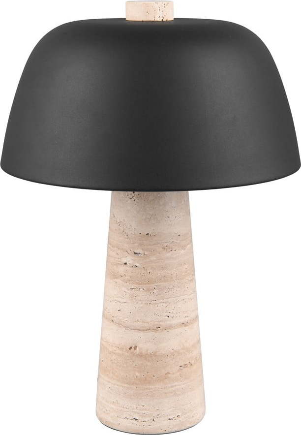 Černá/béžová stolní lampa s kovovým stínidlem (výška 41 cm) Timba – Trio Select Trio Select