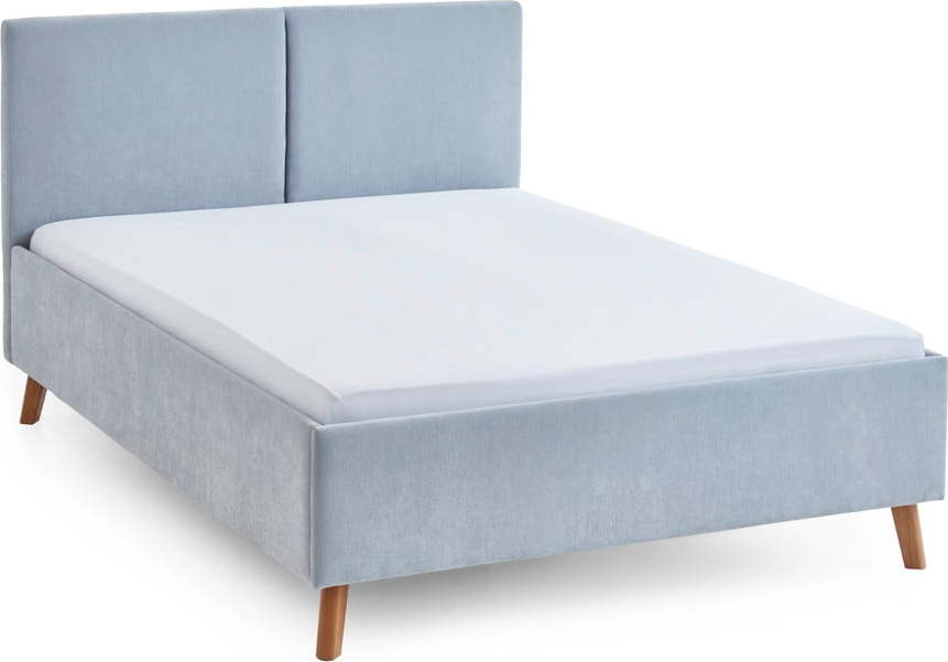 Světle modrá čalouněná dvoulůžková postel s roštem 140x200 cm Piano – Meise Möbel Meise Möbel